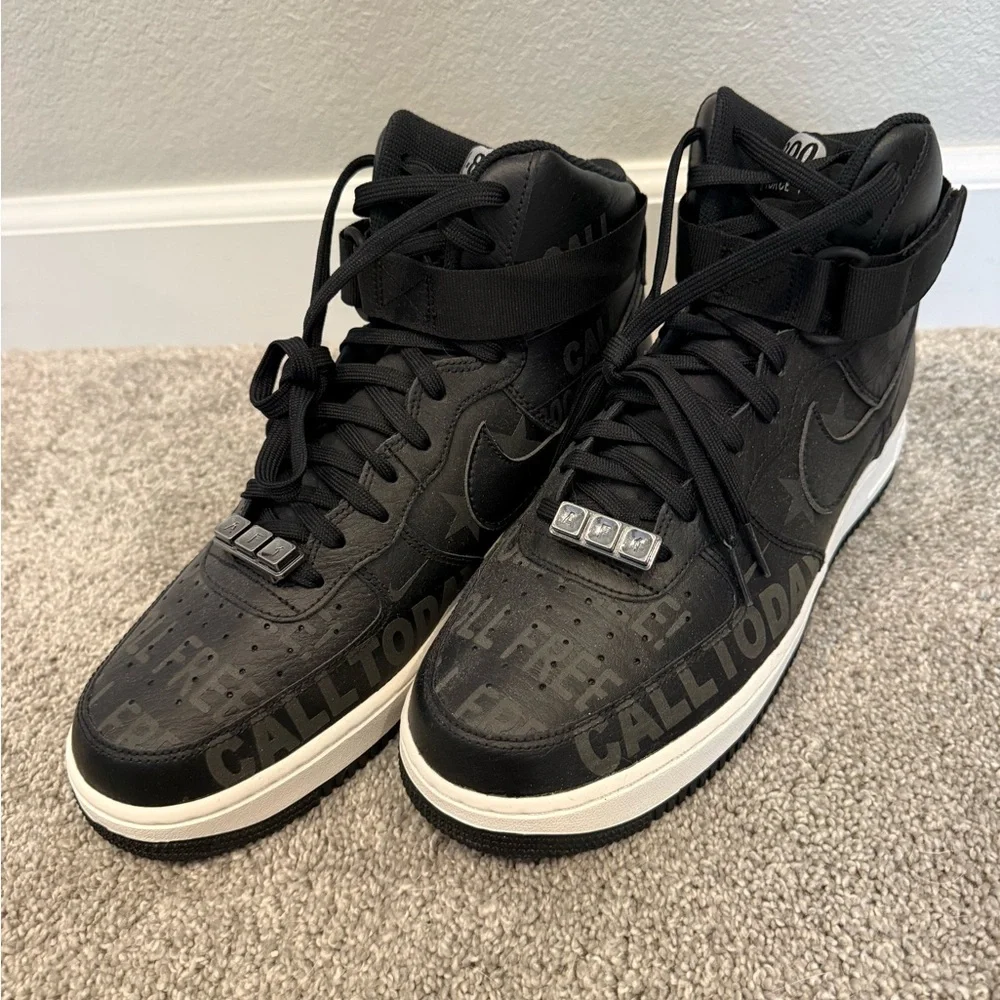 Nike Air Force 1 High '07 Premium "Toll Free Pack" men's in black - Picture 1 of 1